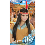 pruik, indiaan met hoofdband en veer