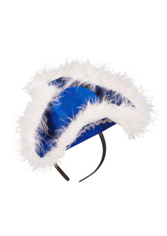 mini driesteek met marabou, blauw