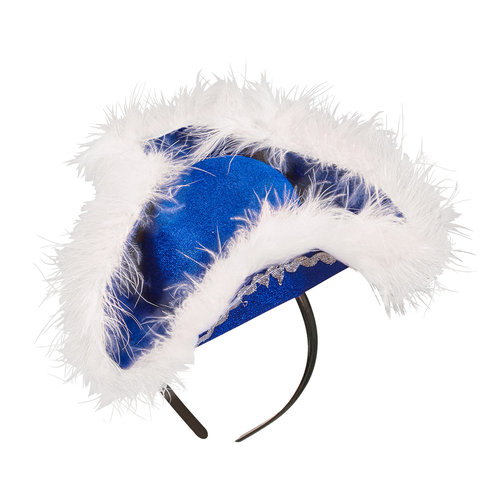 mini driesteek met marabou, blauw