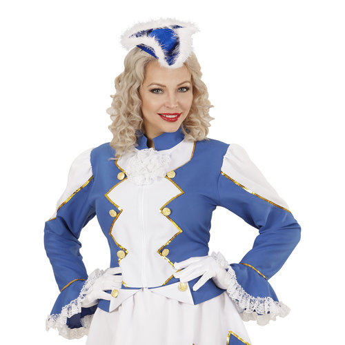 mini driesteek met marabou, blauw