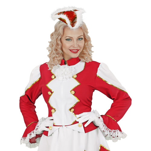 mini driesteek met marabou, rood