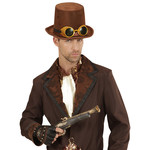 hoge hoed steampunk en stofbril