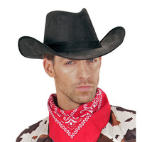 cowboyhoed suede, zwart