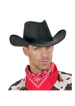 cowboyhoed suede, zwart