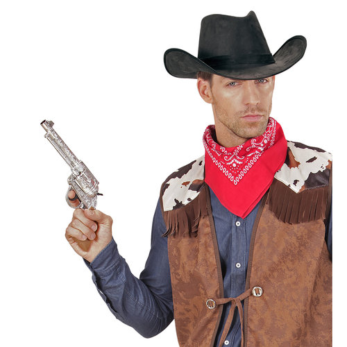 cowboyhoed suede, zwart