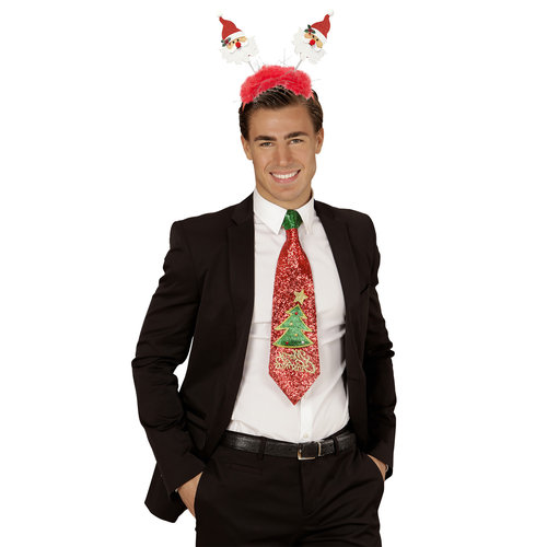 bopper kerstman met boa en klatergoud