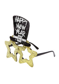 bril, happy new year goud