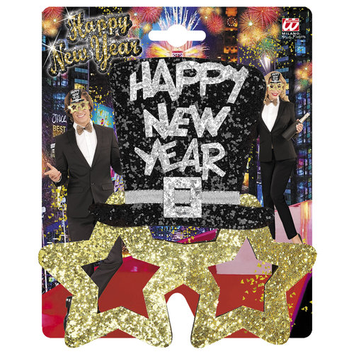 bril, happy new year goud