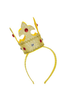 hoofdband met mini kroon goud