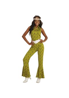groovy 70's dames jumpsuit, behang s