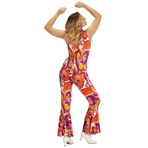 groovy 70's dames jumpsuit, orchidee s