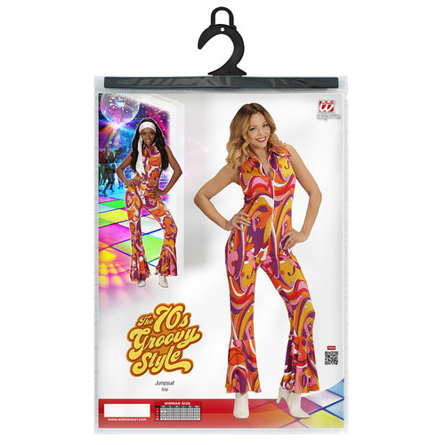 groovy 70's dames jumpsuit, orchidee s