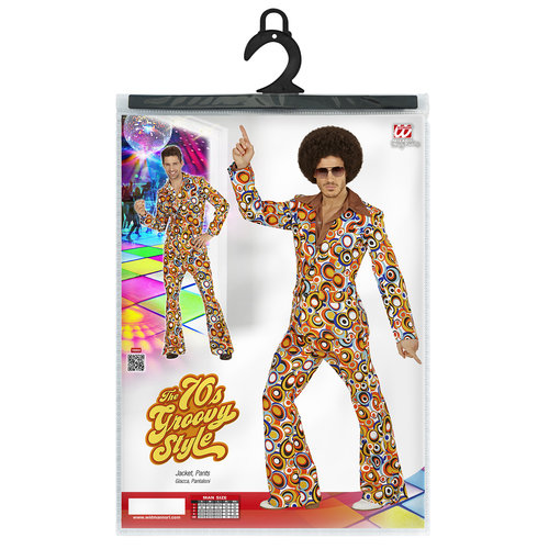 groovy 70's heren kostuum, luchtbellen s