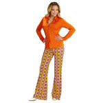 groovy 70's dames shirt, oranje s/m