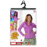 groovy 70's dames shirt, paars s/m