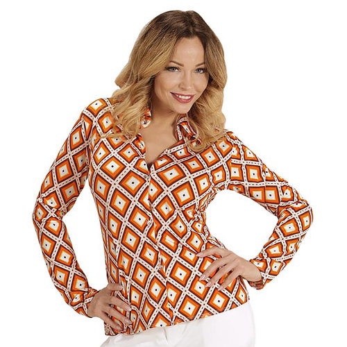 groovy 70's dames shirt, ruit s/m