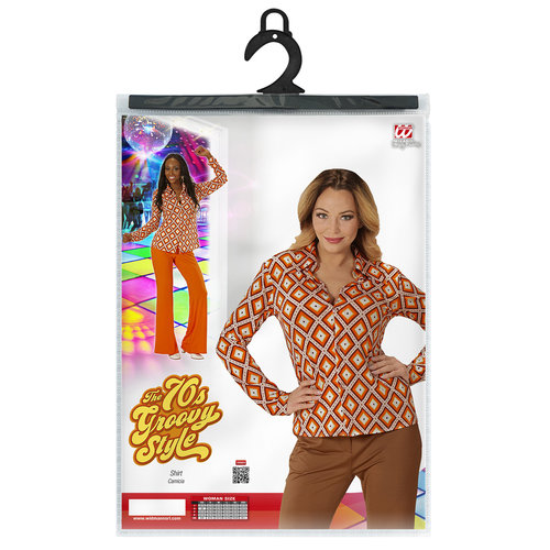 groovy 70's dames shirt, ruit s/m