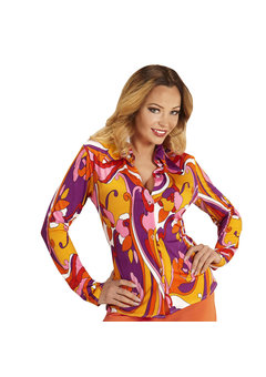 groovy 70's dames shirt, orchidee s/m