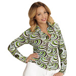 groovy 70's dames shirt, golven l/xl