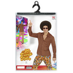 groovy 70's heren shirt, bruin s/m