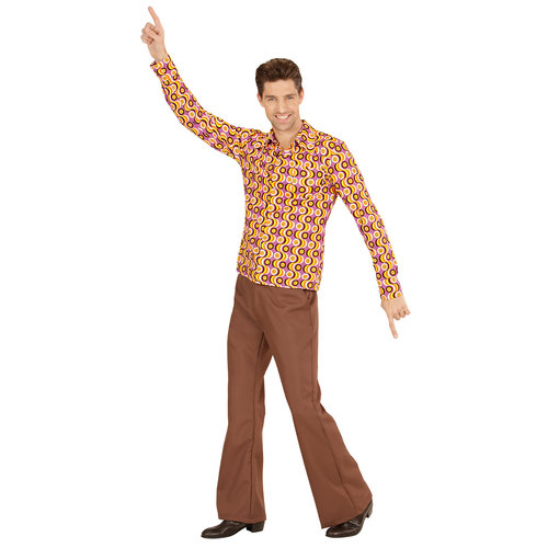 groovy 70's heren shirt, lp's s/m