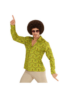 groovy 70's heren shirt, behang s/m