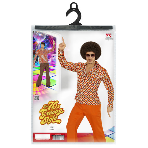 groovy 70's heren shirt, ruit s/m