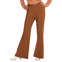 groovy 70's dames broek, bruin s/m
