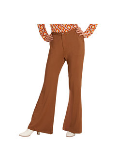 groovy 70's dames broek, bruin s/m
