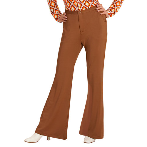 groovy 70's dames broek, bruin s/m