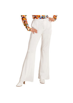 groovy 70's dames broek, wit s/m