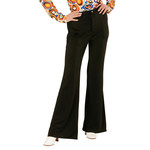 groovy 70's dames broek, zwart s/m