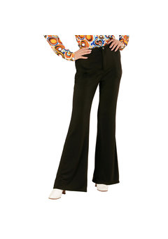 groovy 70's dames broek, zwart s/m