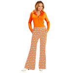 groovy 70's dames broek, ruit s/m