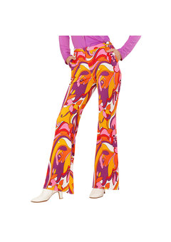 groovy 70's dames broek, orchidee s/m
