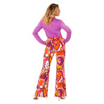 groovy 70's dames broek, orchidee s/m