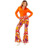 groovy 70's dames broek, orchidee s/m