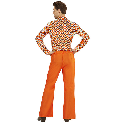 groovy 70's heren broek, oranje s/m