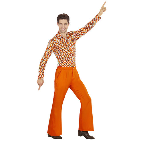 groovy 70's heren broek, oranje s/m