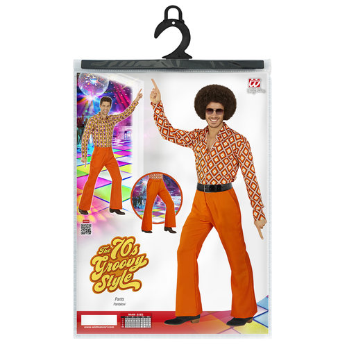 groovy 70's heren broek, oranje s/m