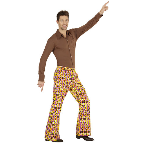 groovy 70's heren broek, lp's s/m