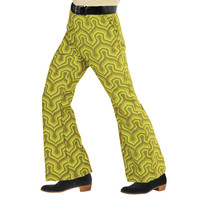 groovy 70's heren broek, behang s/m