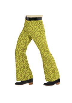 groovy 70's heren broek, behang s/m