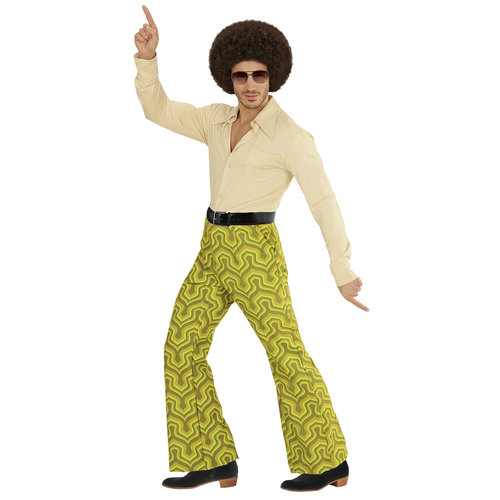groovy 70's heren broek, behang s/m