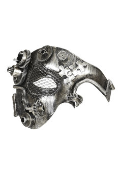 halfgezichtmasker steampunk, zilver