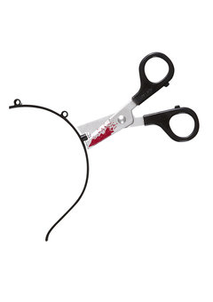 bloederige schaar in hoofd