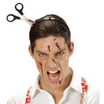 bloederige schaar in hoofd