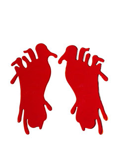 raamstickers 20cm, bloederige voet