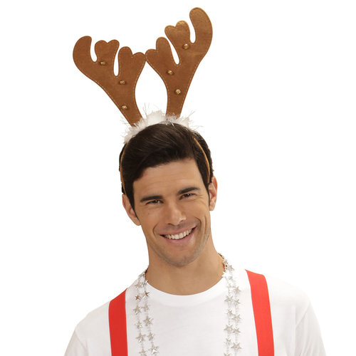 hoofdband rendier met belletjes en marabou