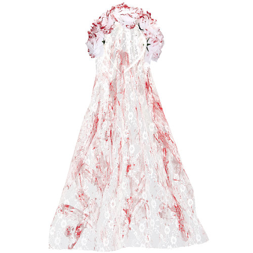 bruidsluier met rozen, bebloed